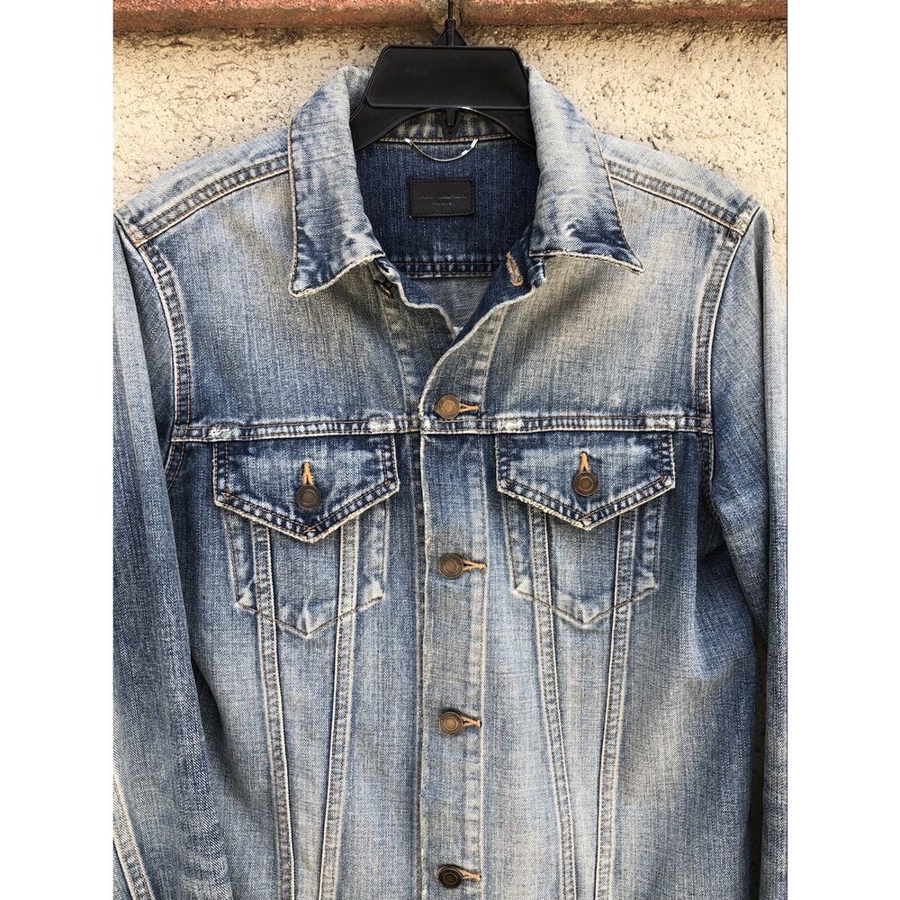 Saint Laurent Paris Sweet Dreams Shark Embroidered Denim Jacket Blue Sz S - Picture 3 of 9